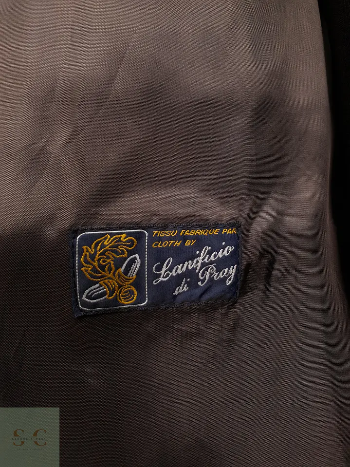 Blazer en Espiga de Lana de Cordero con Finas Rayas Lanificio di Pray Talla LXL 8