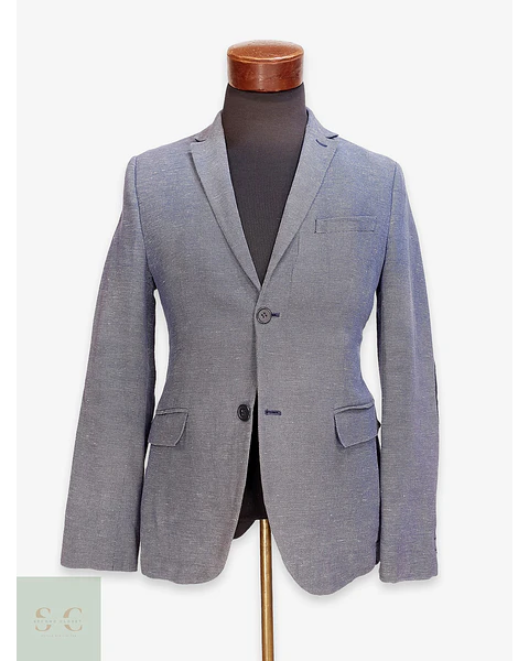 Blazer Texturizado de Algodón y Lino Corte Slim Fit H&M Talla XS