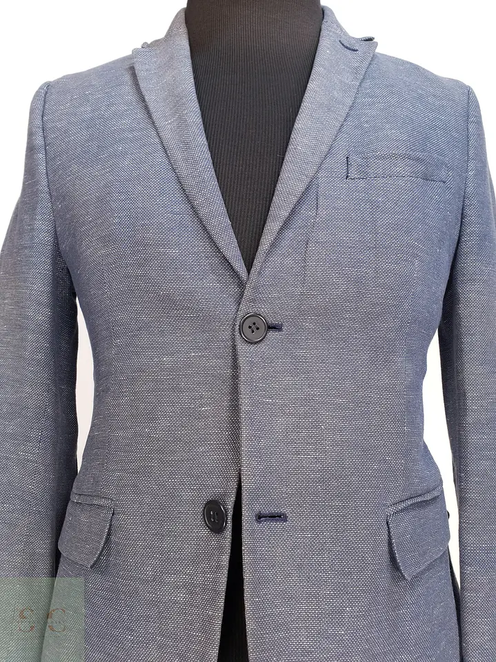 Blazer Texturizado de Algodón y Lino Corte Slim Fit H&M Talla XS 3