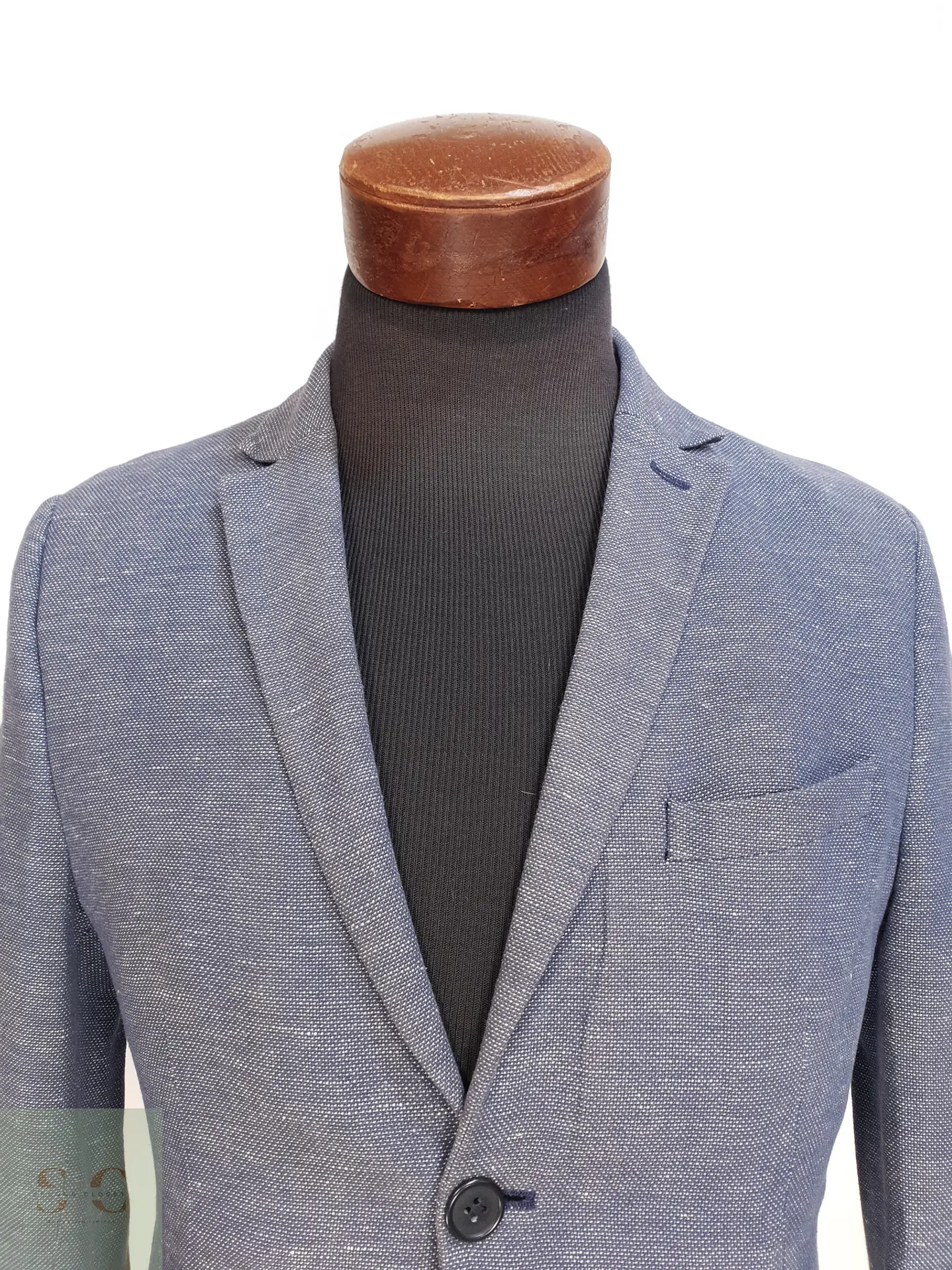 Blazer Texturizado de Algodón y Lino Corte Slim Fit H&M Talla XS 4