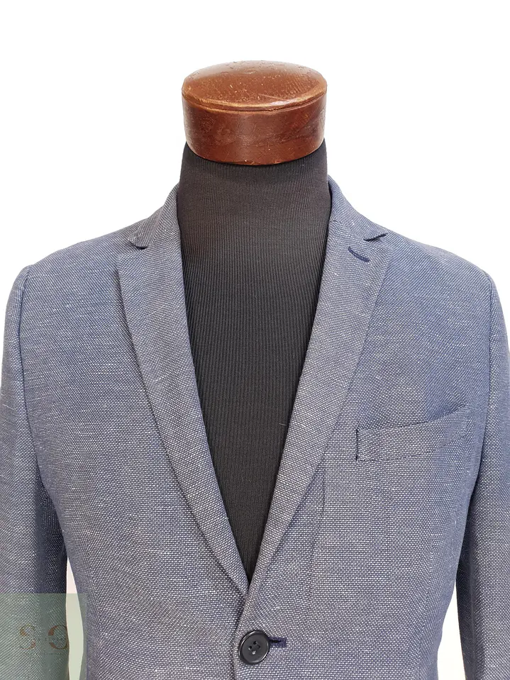 Blazer Texturizado de Algodón y Lino Corte Slim Fit H&M Talla XS 4