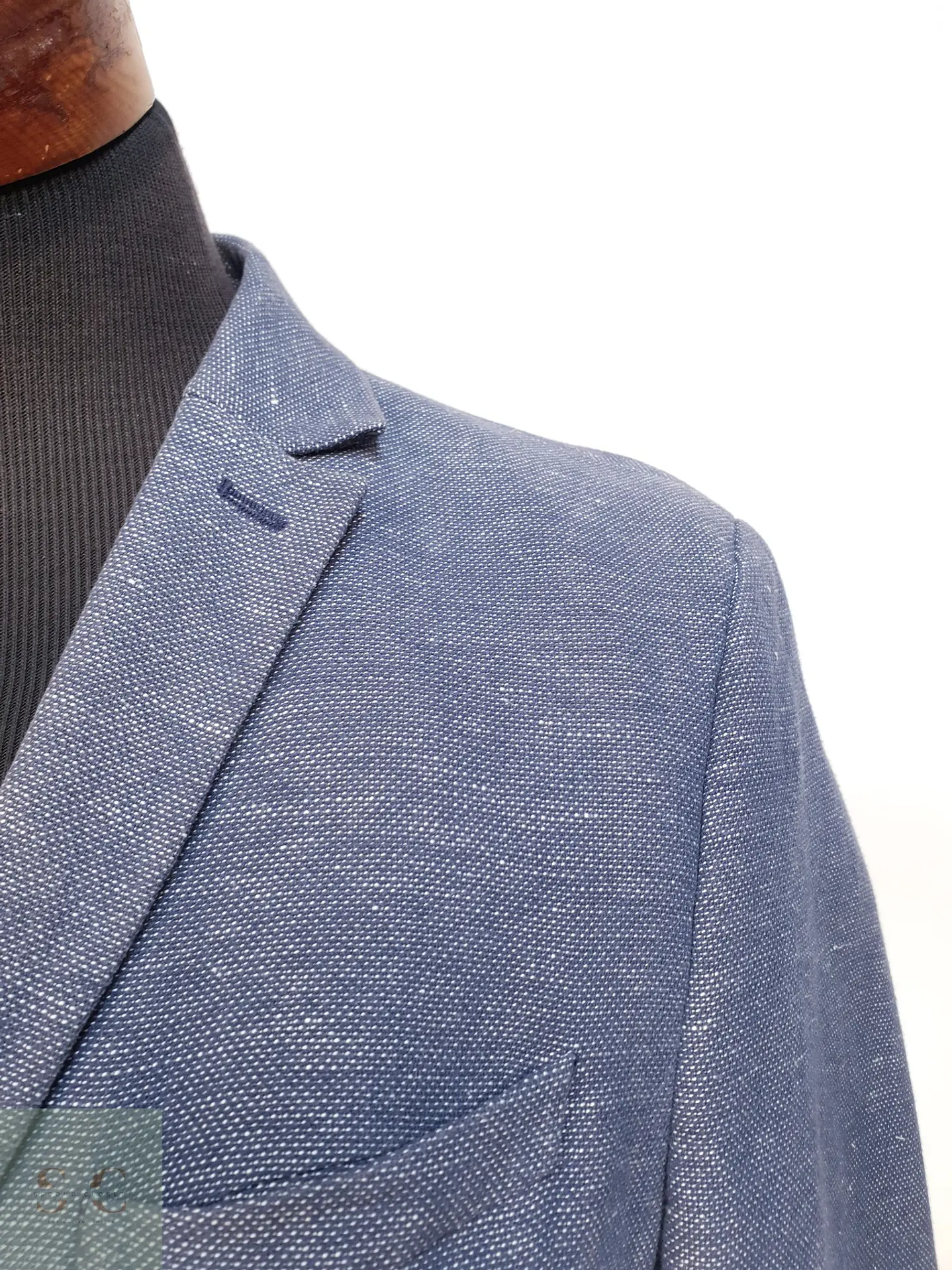 Blazer Texturizado de Algodón y Lino Corte Slim Fit H&M Talla XS 5