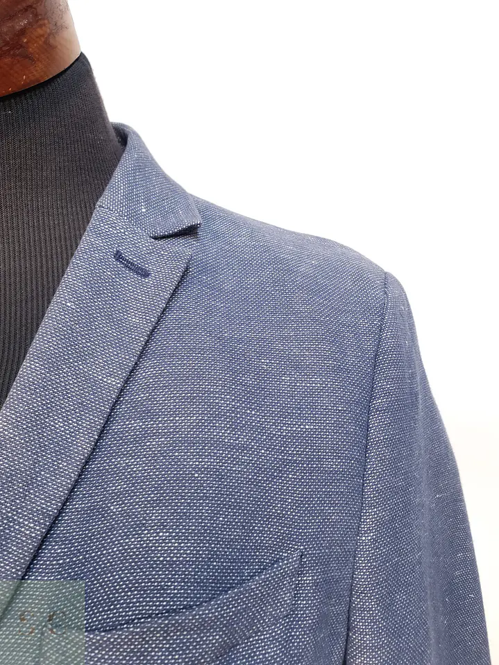 Blazer Texturizado de Algodón y Lino Corte Slim Fit H&M Talla XS 5