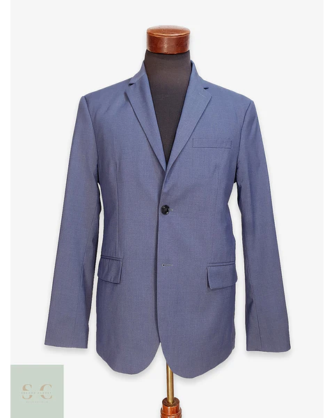 Blazer Moderno Corte Slim Fit Azul Acero H&M Talla ML