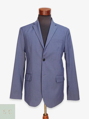Blazer Moderno Corte Slim Fit Azul Acero H&M Talla ML