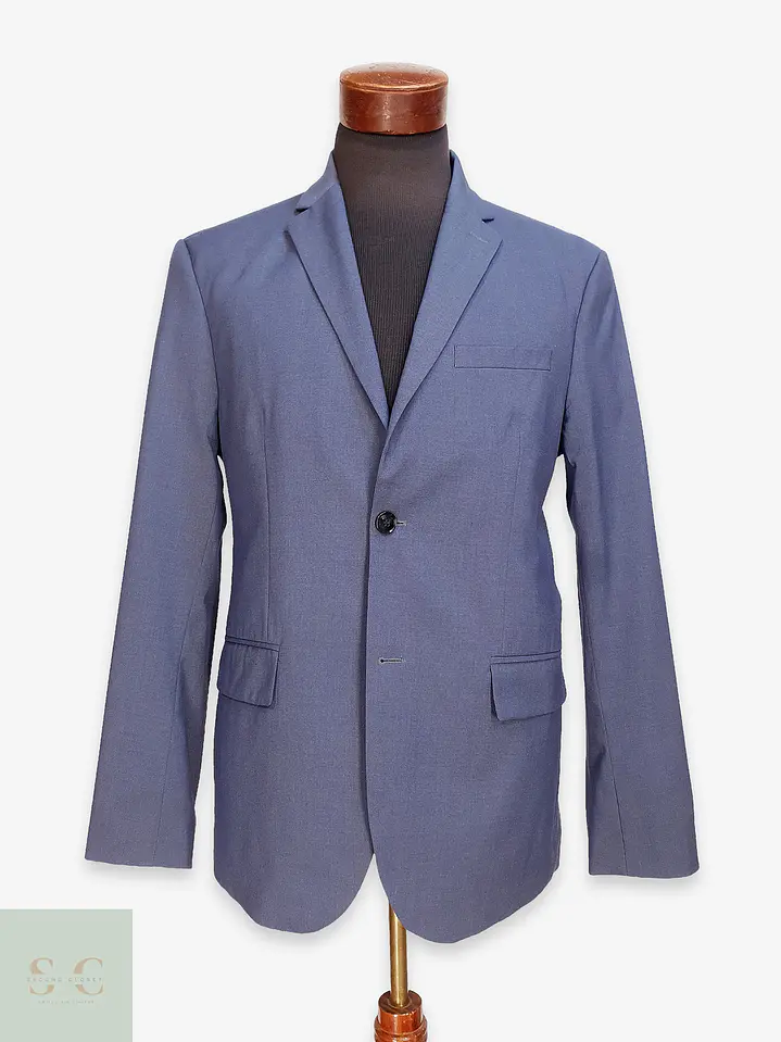 Blazer Moderno Corte Slim Fit Azul Acero H&M Talla ML 1