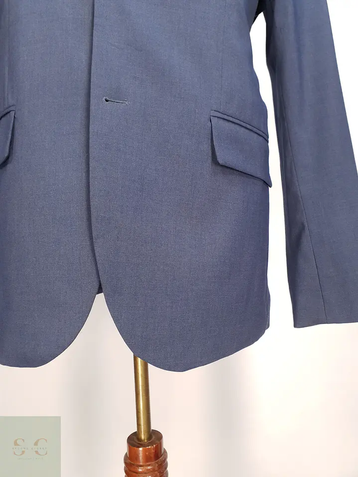 Blazer Moderno Corte Slim Fit Azul Acero H&M Talla ML 2