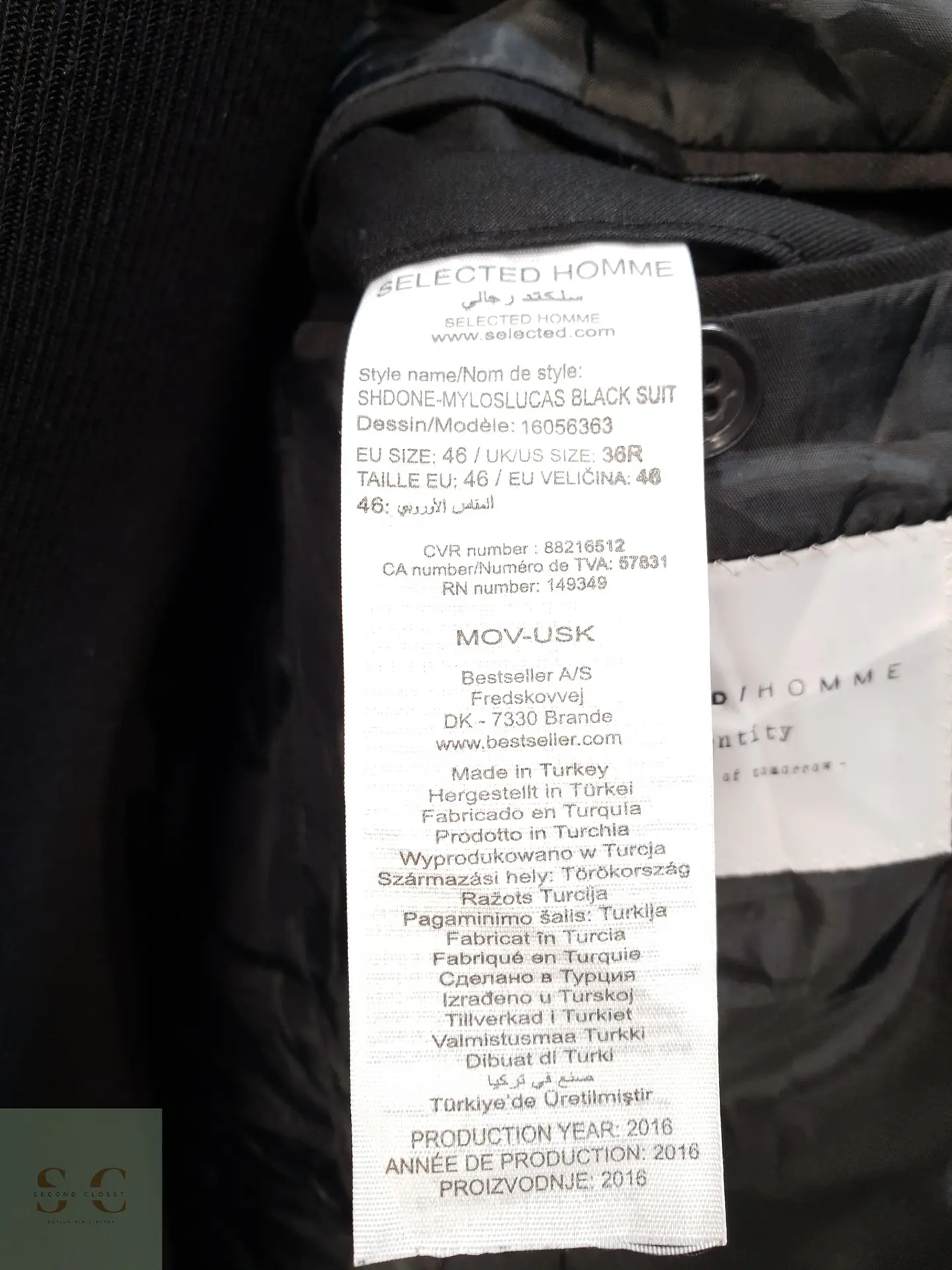 Blazer Moderno de Solapa Delgado y Corte Entallado Selected Homme Talla S 8