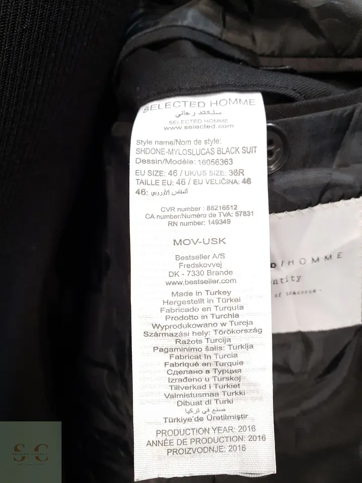 Blazer Moderno de Solapa Delgado y Corte Entallado Selected Homme Talla S 8