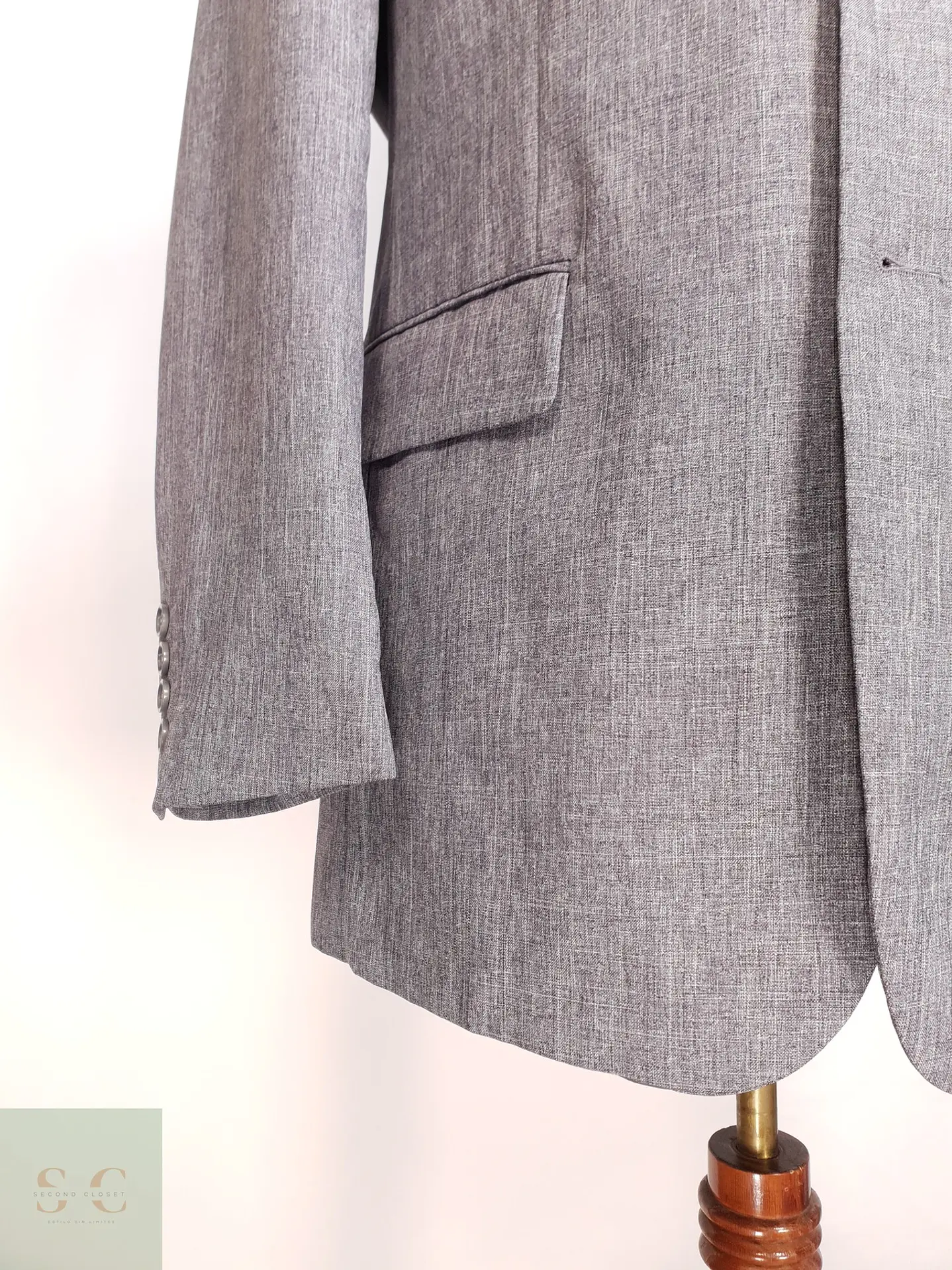 Blazer Estructurado de Trama Jaspeada Gris b.p.c. bonprix collection Talla ML 2