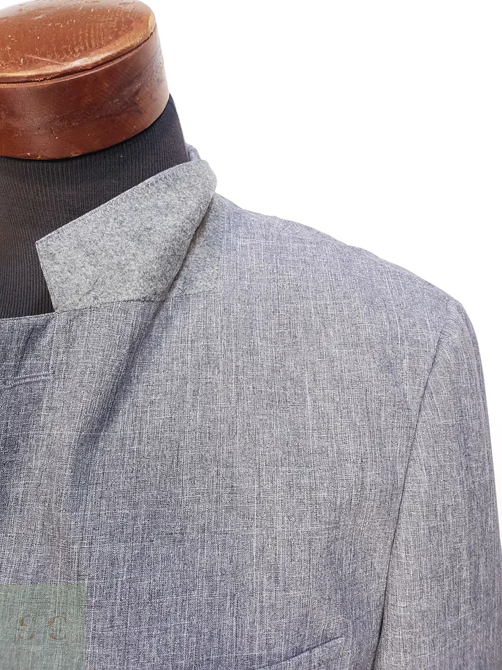 Blazer Estructurado de Trama Jaspeada Gris b.p.c. bonprix collection Talla ML 5