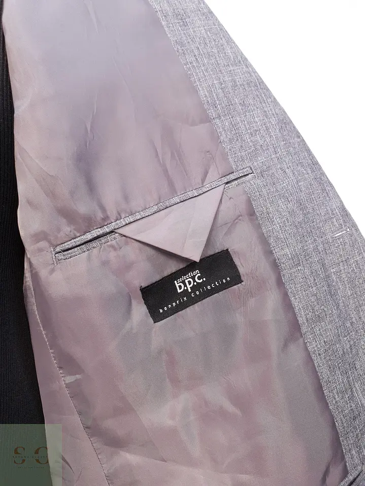 Blazer Estructurado de Trama Jaspeada Gris b.p.c. bonprix collection Talla ML 6