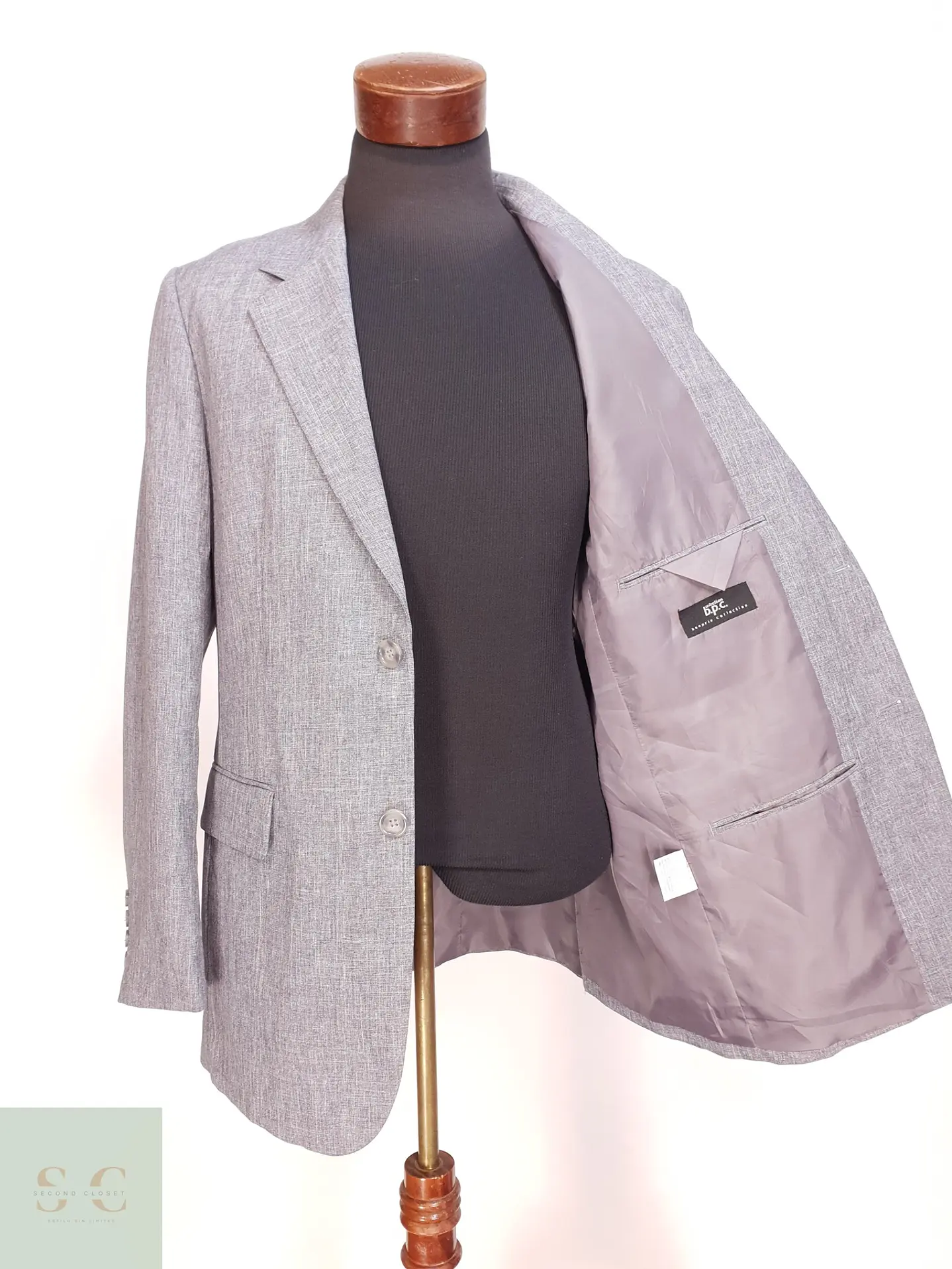 Blazer Estructurado de Trama Jaspeada Gris b.p.c. bonprix collection Talla ML 8