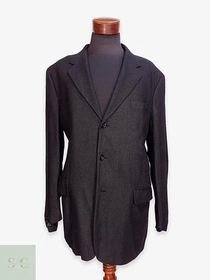 Blazer Estructurado en Mezcla de Viscosa y Lino Negro Henry Morell Talla XXL