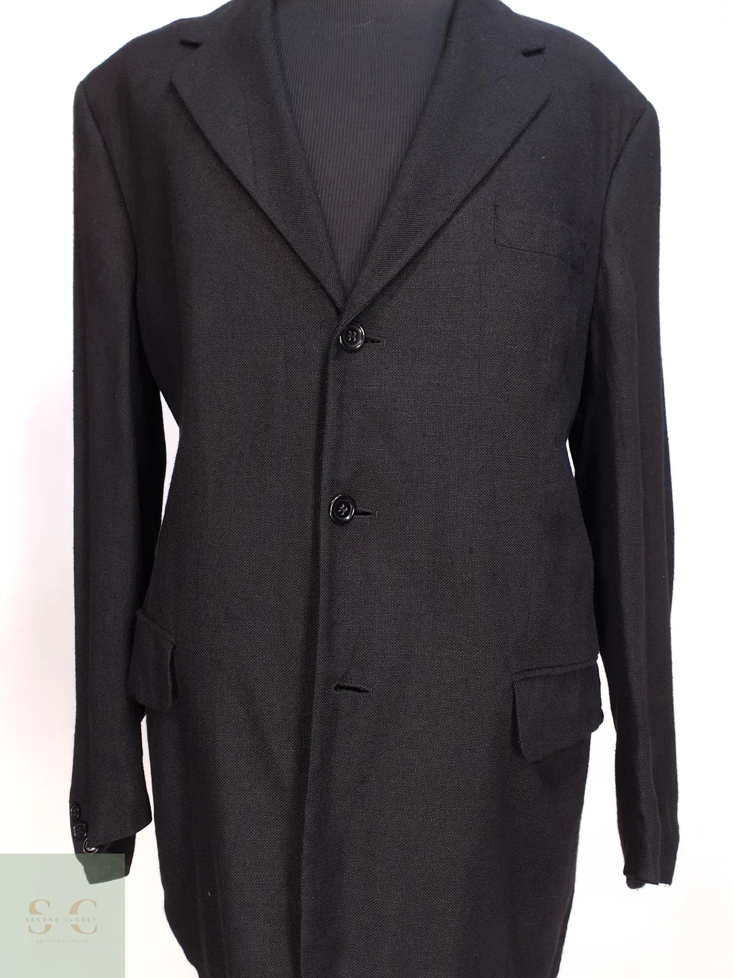 Blazer Estructurado en Mezcla de Viscosa y Lino Negro Henry Morell Talla XXL 3