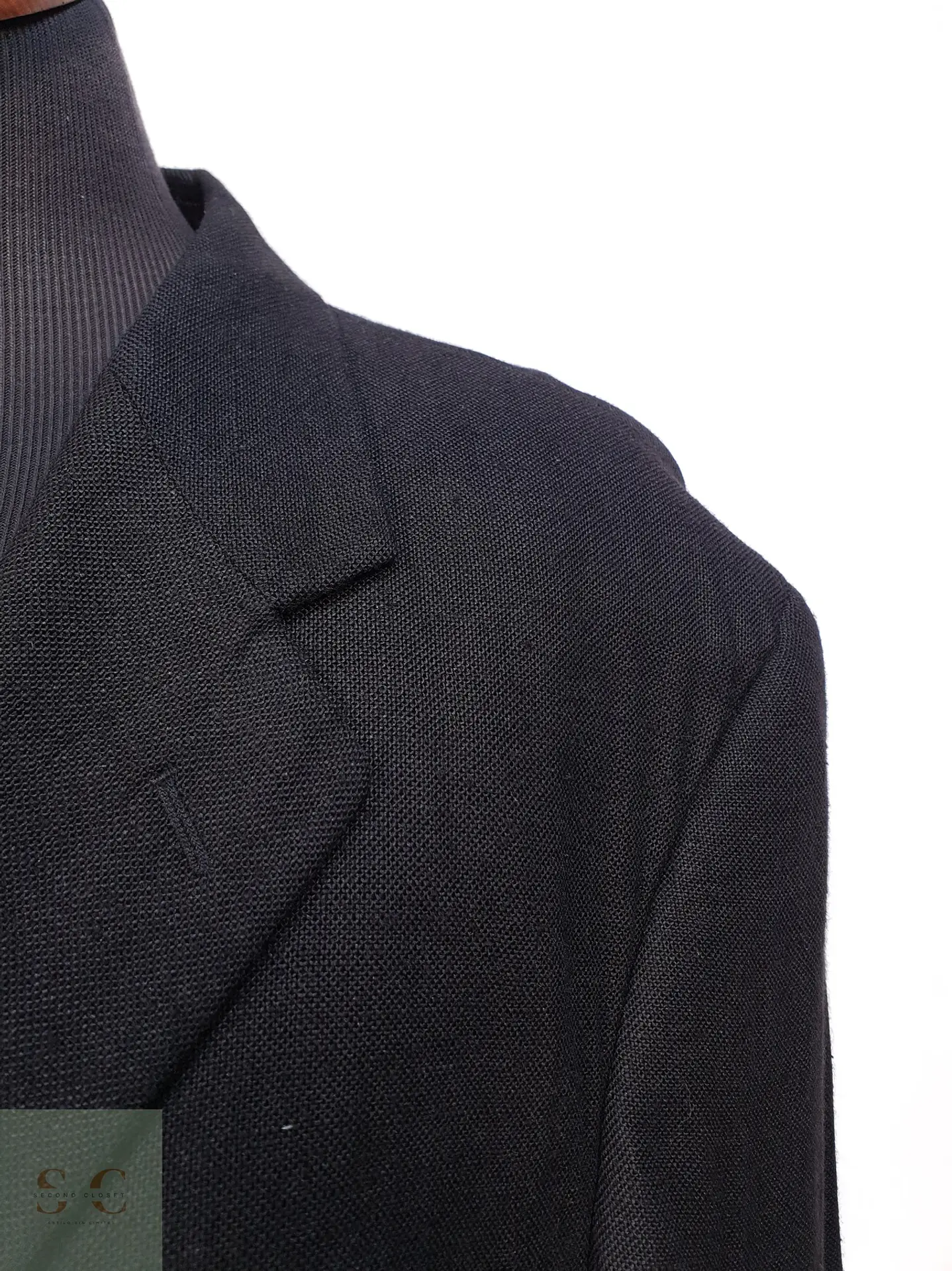 Blazer Estructurado en Mezcla de Viscosa y Lino Negro Henry Morell Talla XXL 5