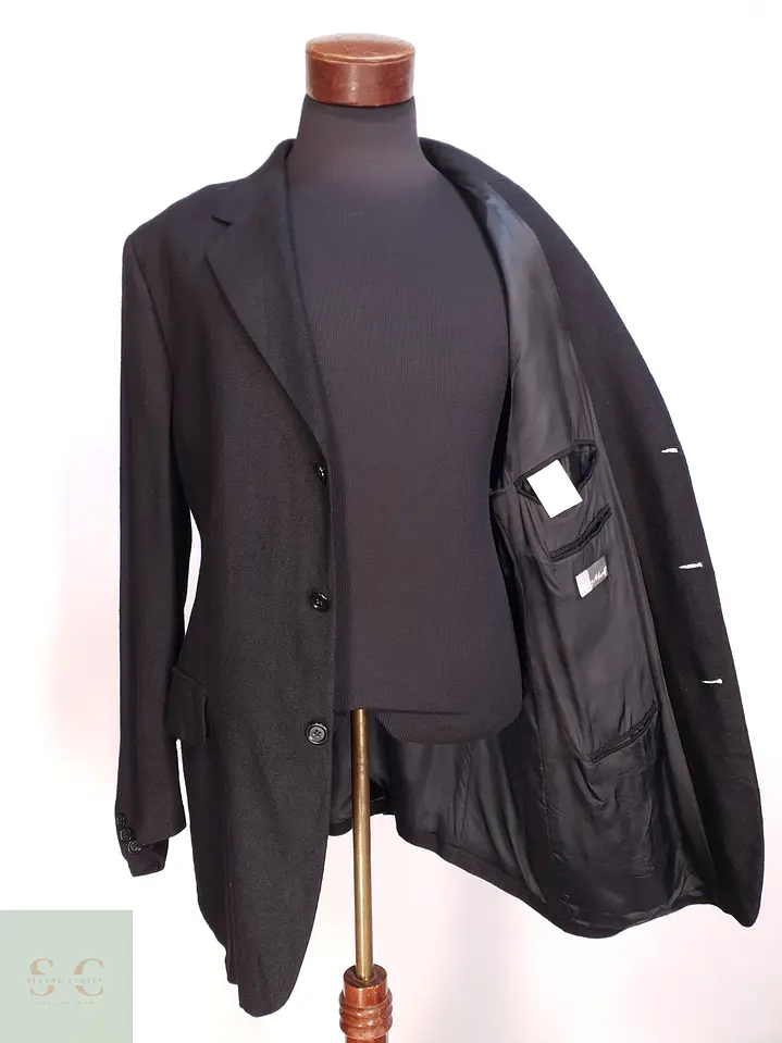 Blazer Estructurado en Mezcla de Viscosa y Lino Negro Henry Morell Talla XXL 8