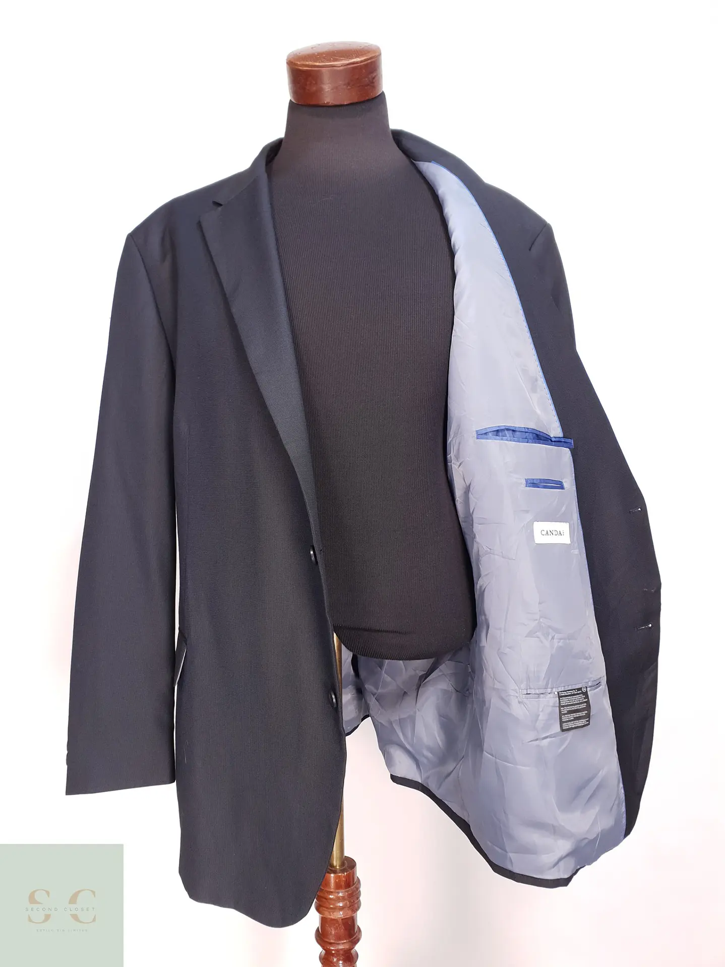 Blazer Clásico Azul Marino de Microtextura Canda Talla XXXL 8