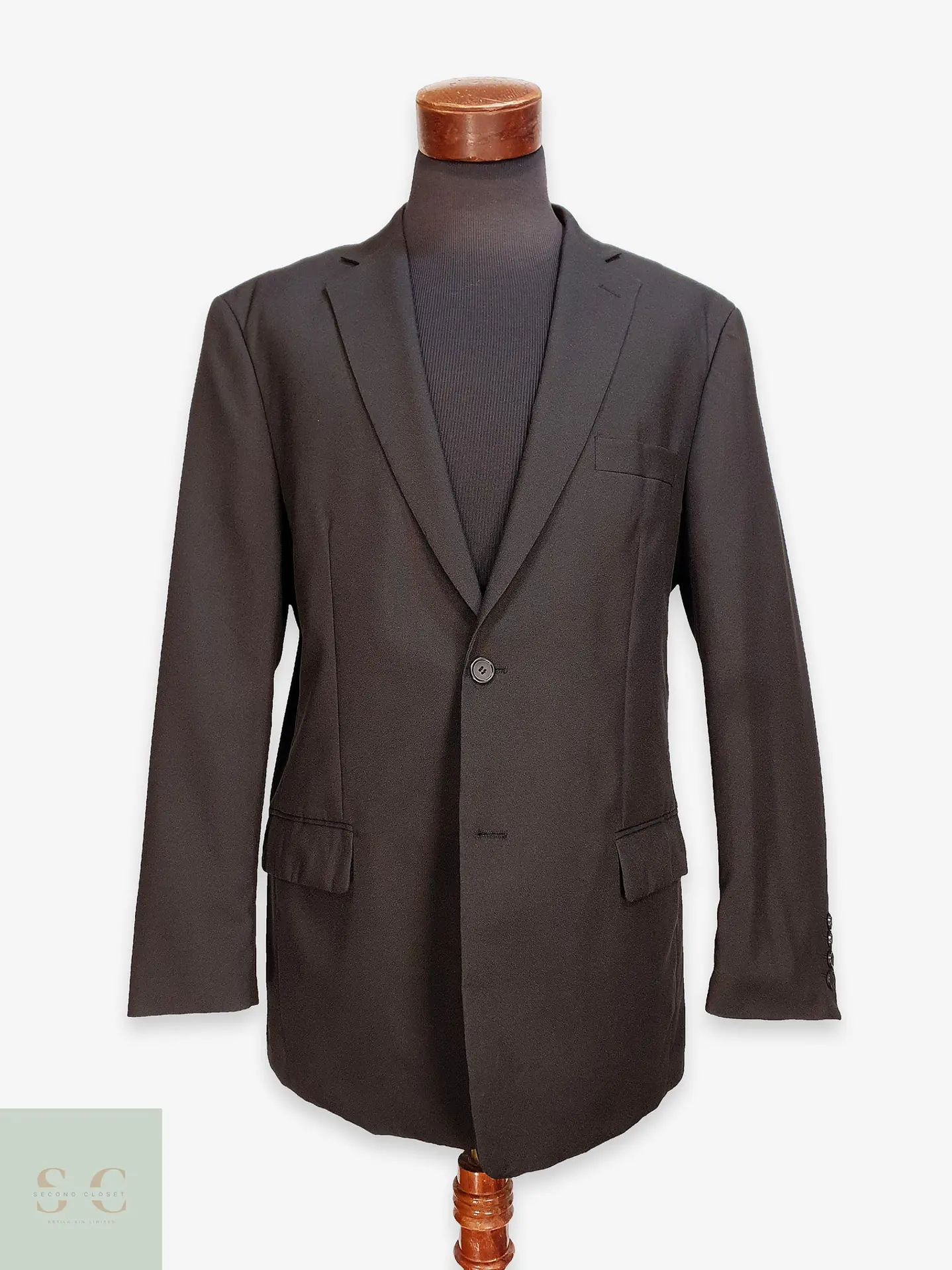 Blazer Negro Estructurado Solapa Muesca Mauro Ferrini Talla XL 1