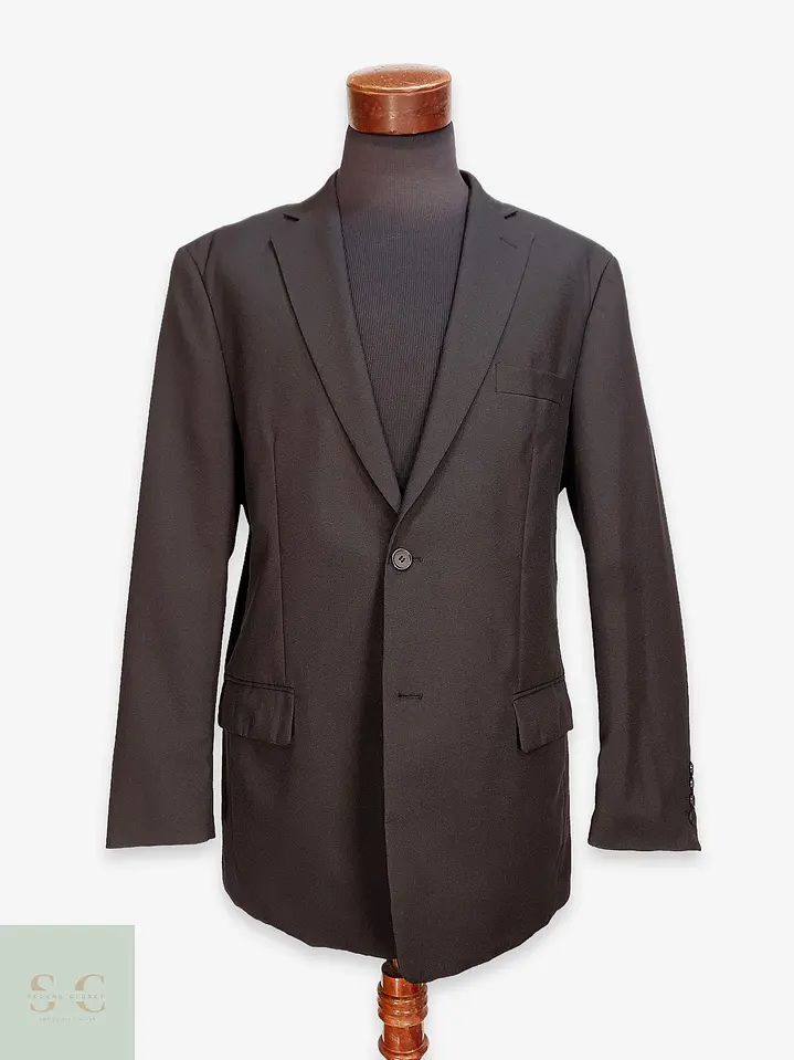 Blazer Negro Estructurado Solapa Muesca Mauro Ferrini Talla XL 1