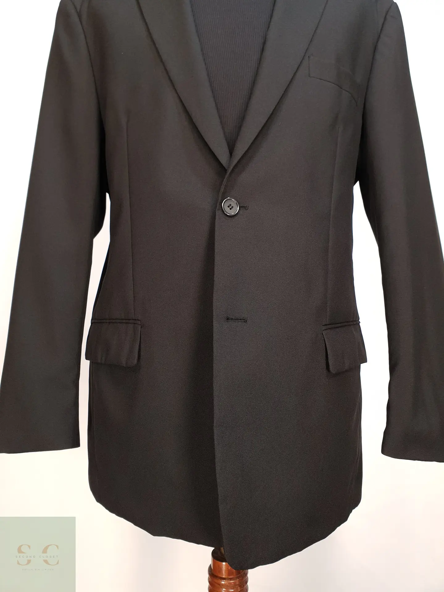 Blazer Negro Estructurado Solapa Muesca Mauro Ferrini Talla XL 2