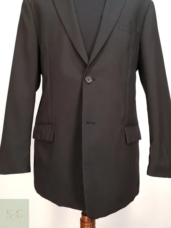 Blazer Negro Estructurado Solapa Muesca Mauro Ferrini Talla XL 2