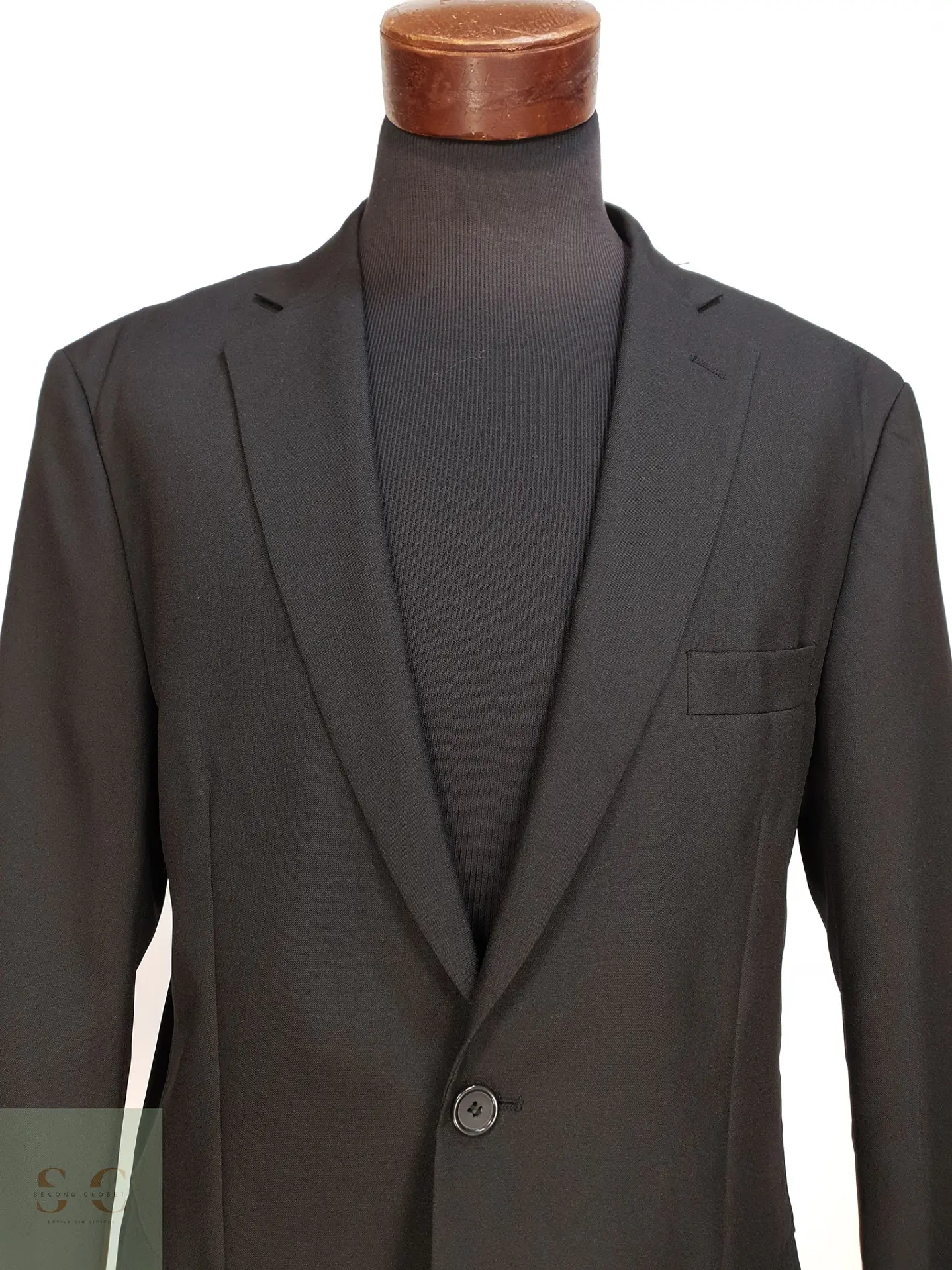 Blazer Negro Estructurado Solapa Muesca Mauro Ferrini Talla XL 3