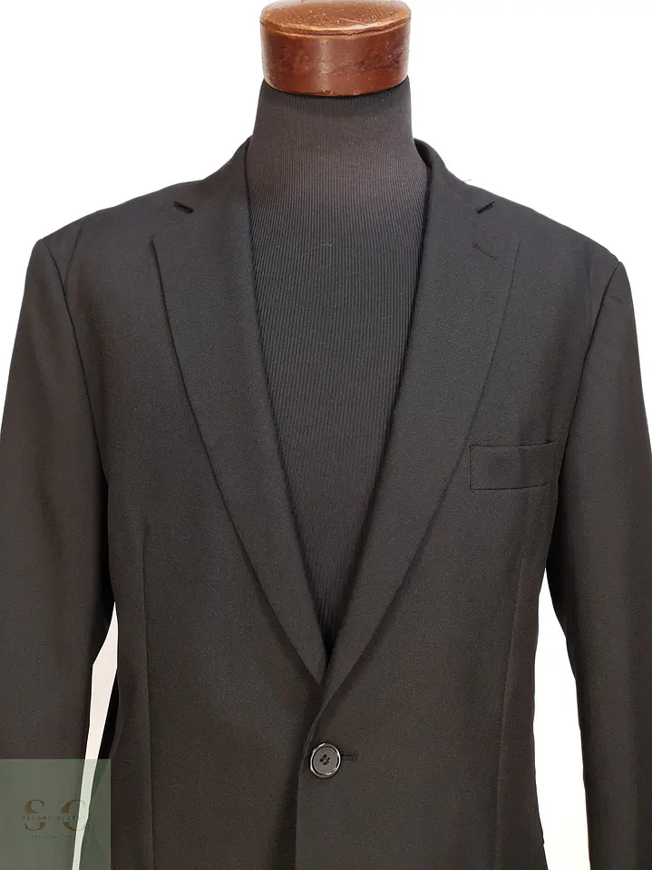 Blazer Negro Estructurado Solapa Muesca Mauro Ferrini Talla XL 3
