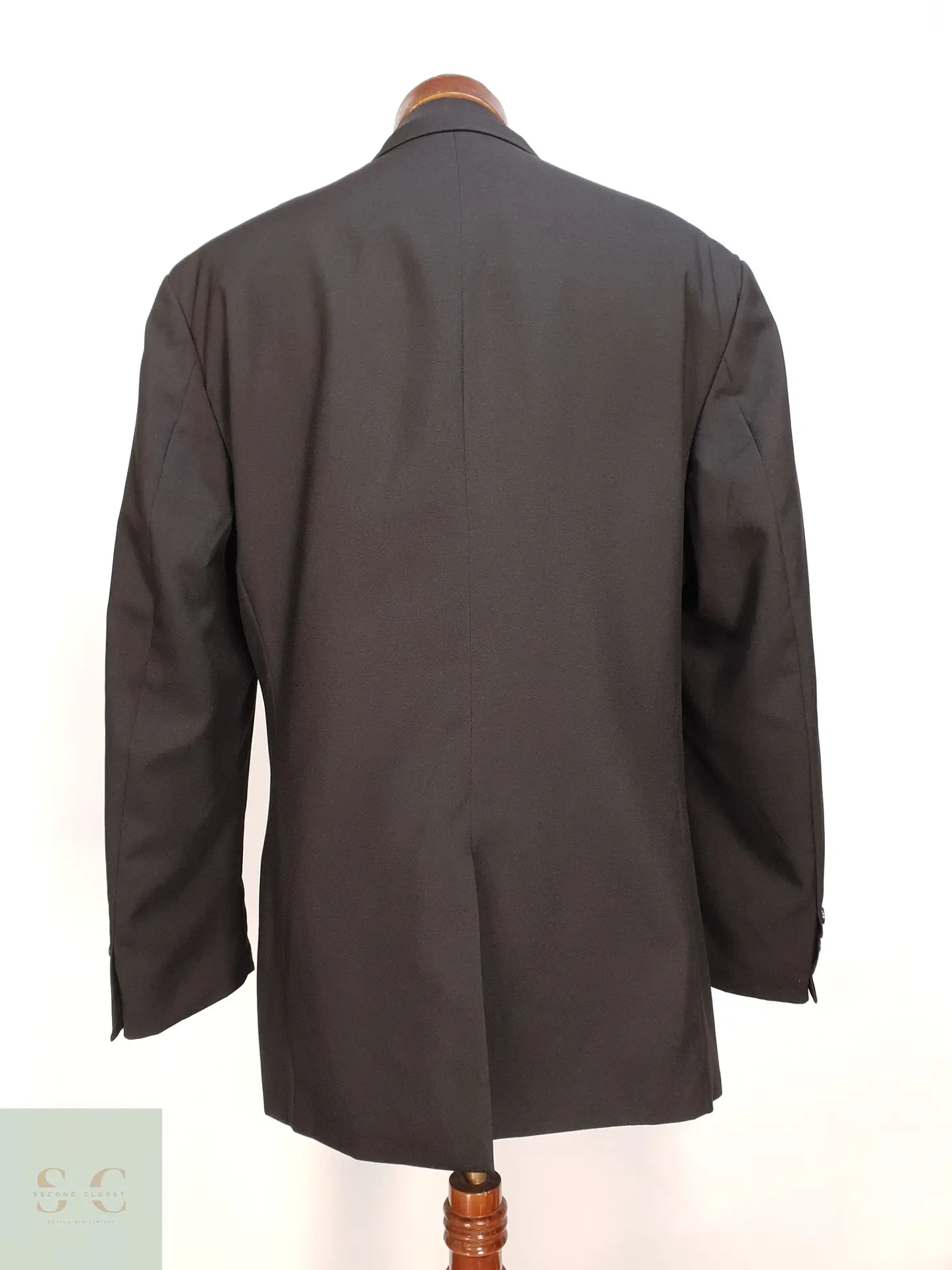 Blazer Negro Estructurado Solapa Muesca Mauro Ferrini Talla XL 7