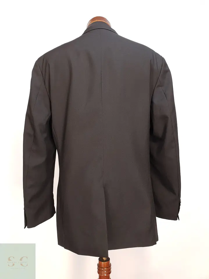 Blazer Negro Estructurado Solapa Muesca Mauro Ferrini Talla XL 7