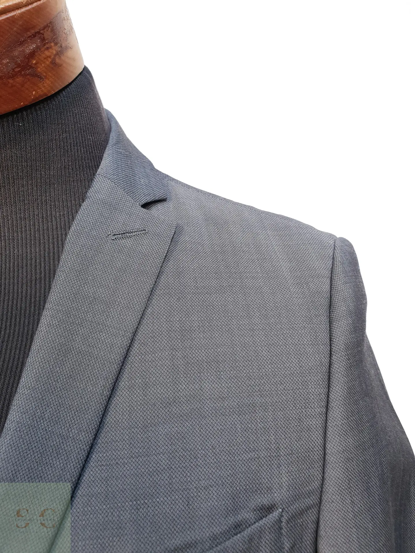 Blazer Slim Fit en Paño Micro-Texturado Gris Plomo CG Club of Gents Talla S 6