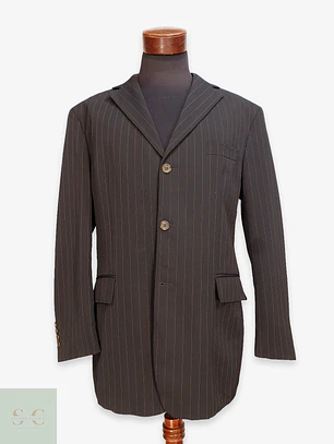 Blazer Estructurado de Raya Diplomática Naranja S.V.T. Talla XL