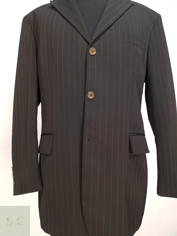 Blazer Estructurado de Raya Diplomática Naranja S.V.T. Talla XL 3