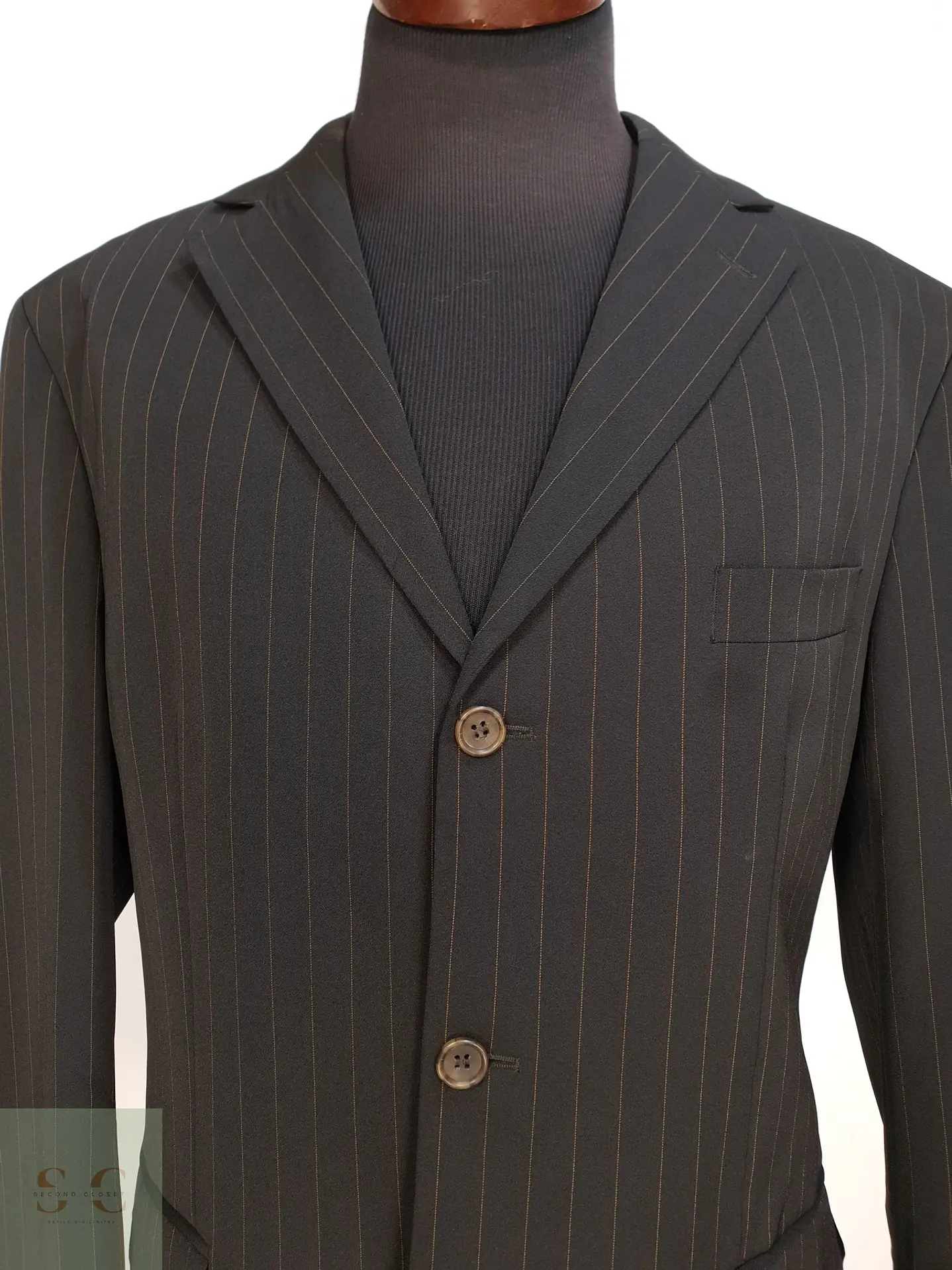Blazer Estructurado de Raya Diplomática Naranja S.V.T. Talla XL 4