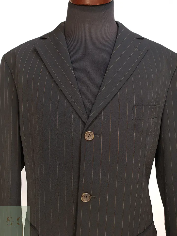 Blazer Estructurado de Raya Diplomática Naranja S.V.T. Talla XL 4