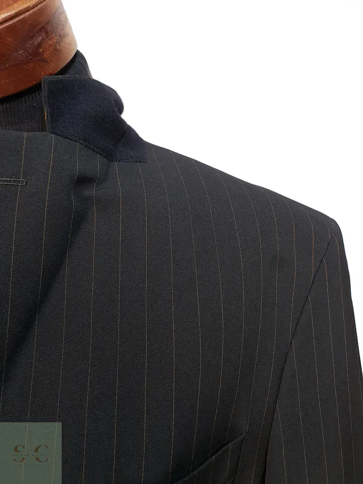 Blazer Estructurado de Raya Diplomática Naranja S.V.T. Talla XL 5