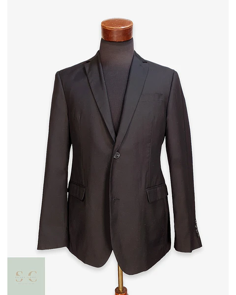 Blazer Monopecho Clásico de Tono Negro Sobrio Angelo Litrico Talla M