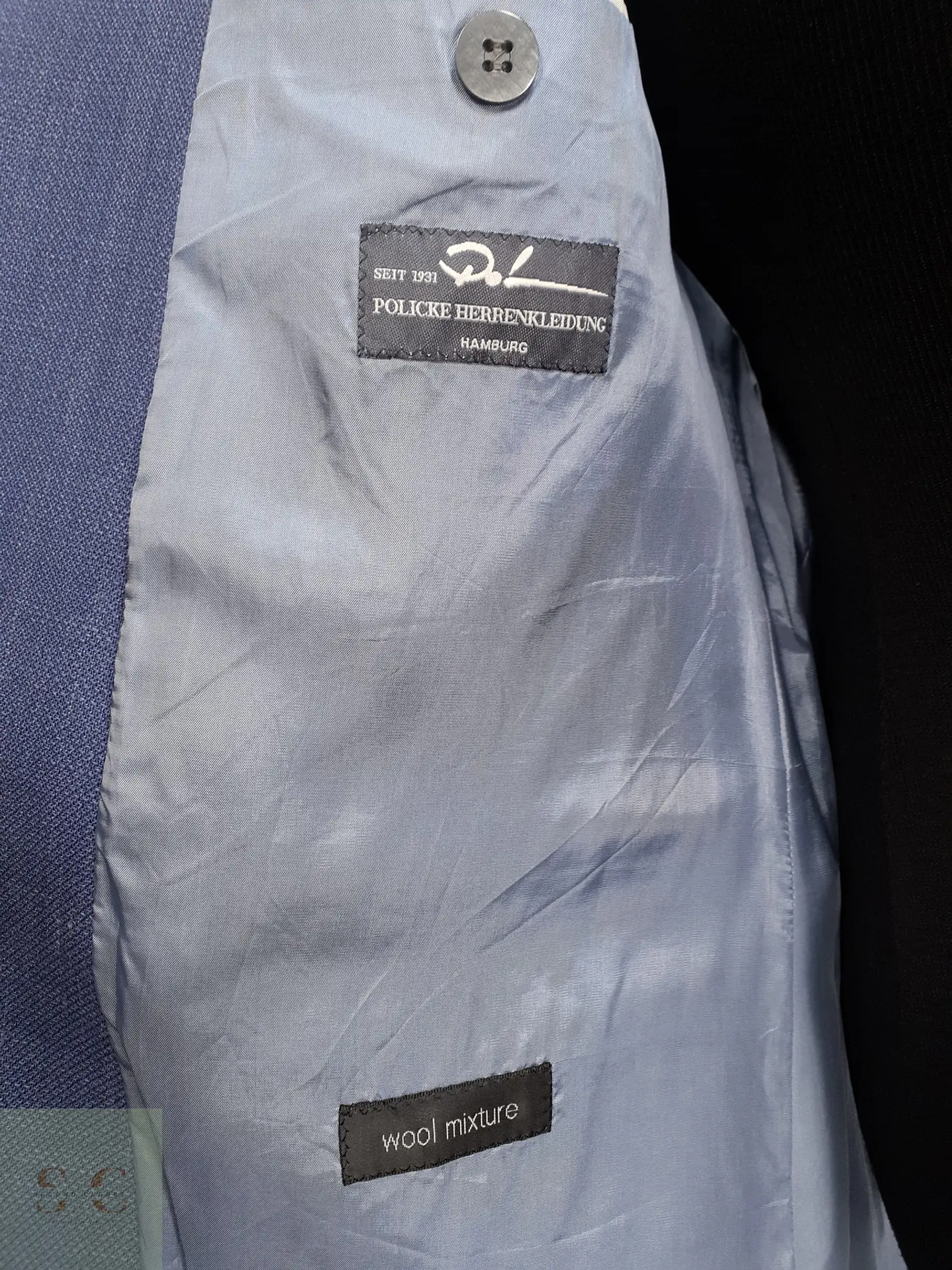 Blazer Texturizado en Mezcla de Lana Virgen y Lino Azul Sereno Bäumler Talla ML 8