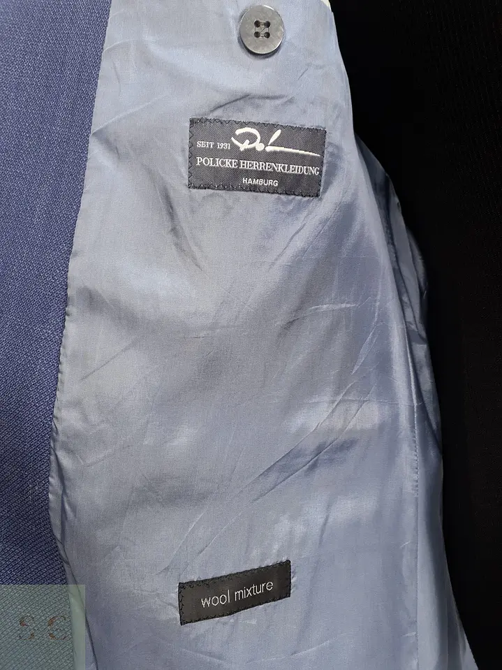 Blazer Texturizado en Mezcla de Lana Virgen y Lino Azul Sereno Bäumler Talla ML 8