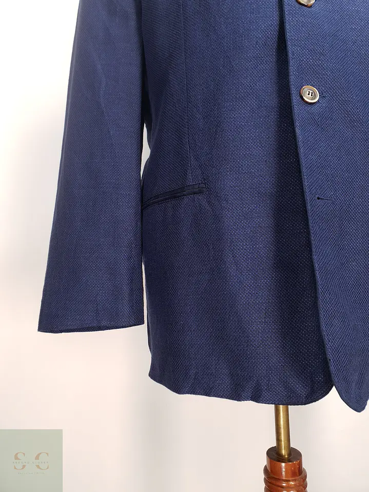 Chaqueta Sastrería de Cuello Mao en Mezcla de Lino y Algodón Walbusch Talla L 2
