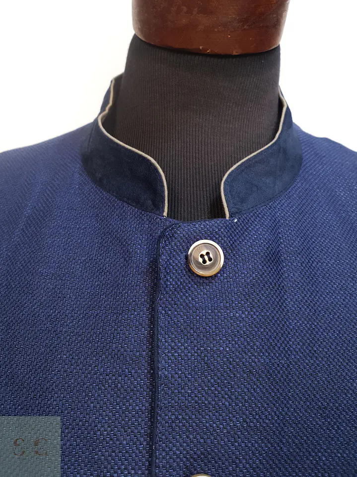 Chaqueta Sastrería de Cuello Mao en Mezcla de Lino y Algodón Walbusch Talla L 4