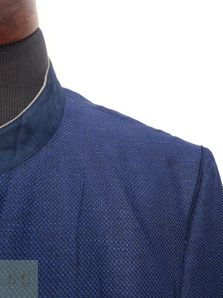 Chaqueta Sastrería de Cuello Mao en Mezcla de Lino y Algodón Walbusch Talla L 5