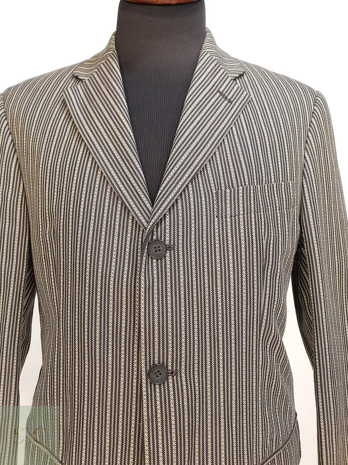 Blazer Estructurado de Tejido Listado Bicolor Alba Moda Talla ML 3