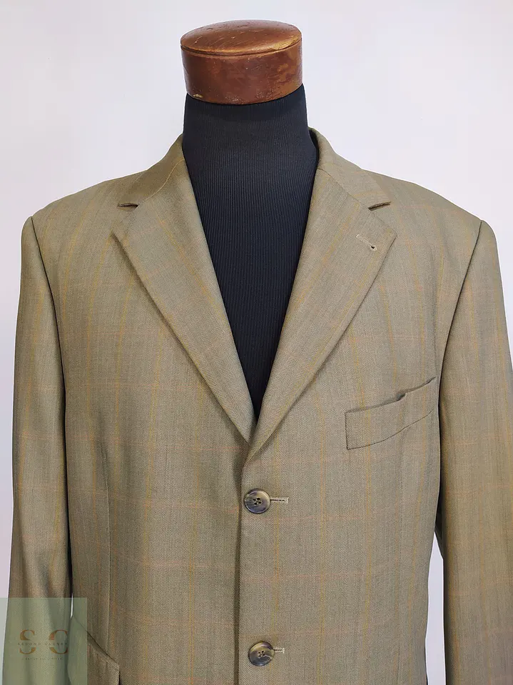 Blazer en Paño de Lana Super 100's a Cuadros y Espiga Van Graaf Talla XL 3