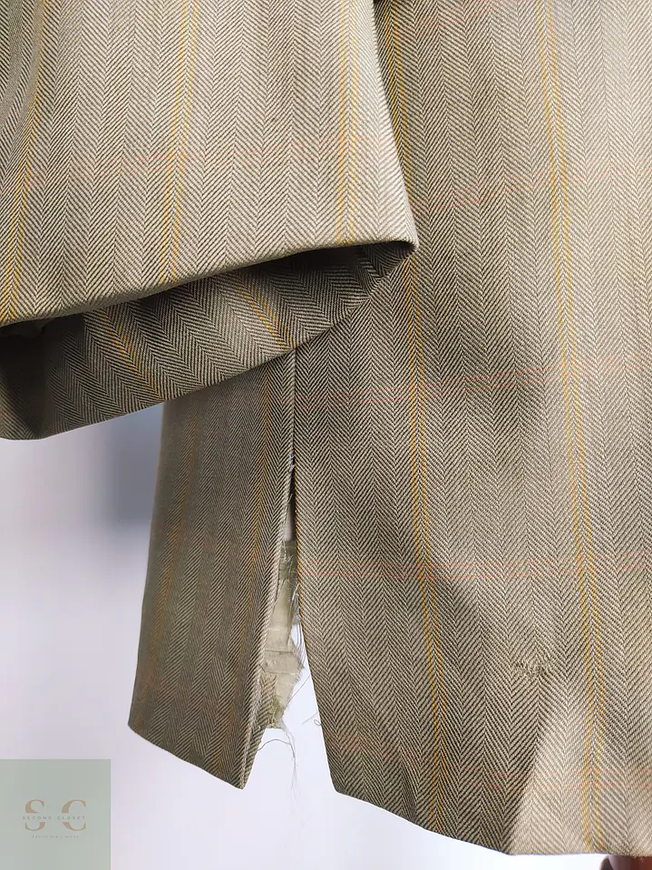 Blazer en Paño de Lana Super 100's a Cuadros y Espiga Van Graaf Talla XL 7