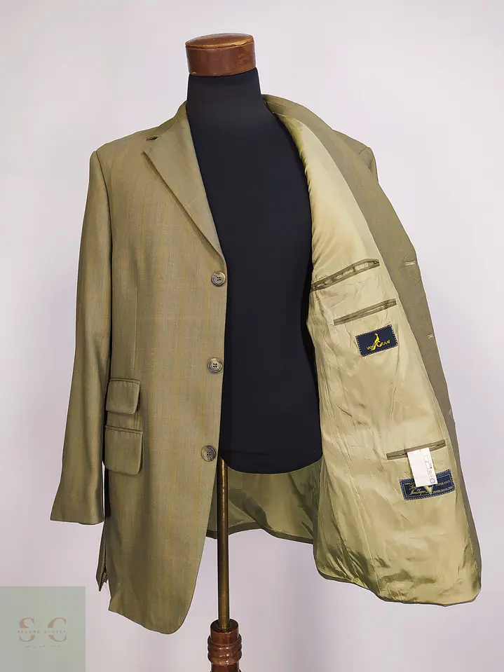 Blazer en Paño de Lana Super 100's a Cuadros y Espiga Van Graaf Talla XL 8