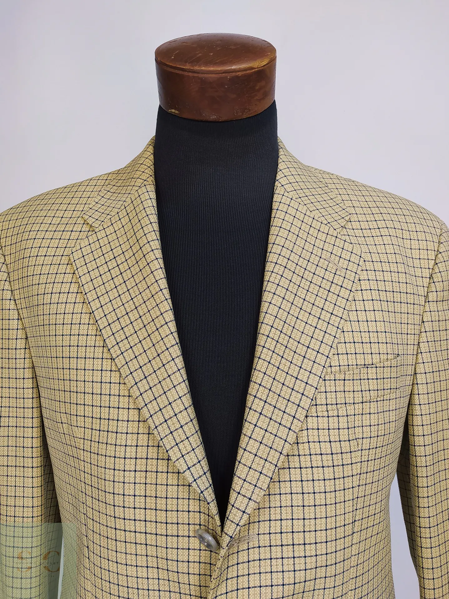 Blazer de Paño en Lana Virgen con Tramado Cuadrilátero Carl Gross Talla LXL 4