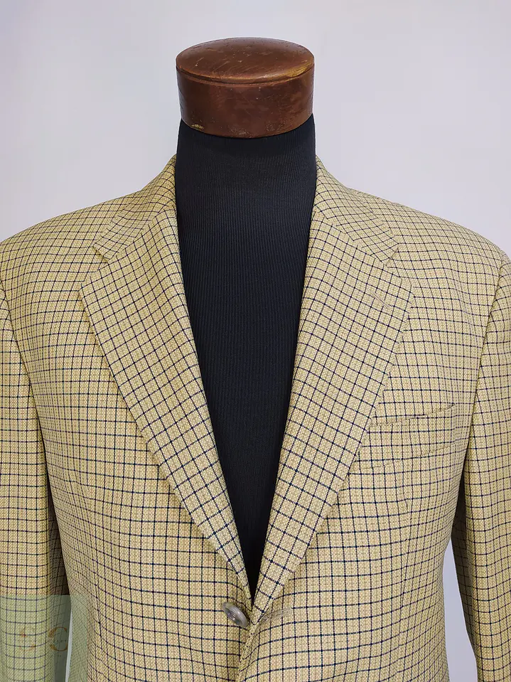 Blazer de Paño en Lana Virgen con Tramado Cuadrilátero Carl Gross Talla LXL 4