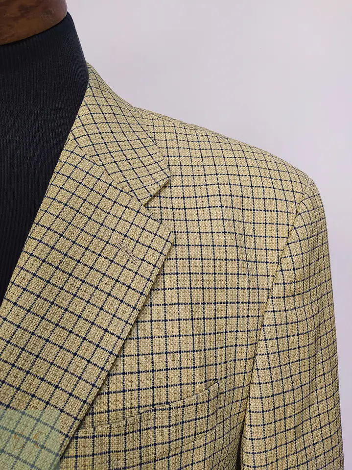 Blazer de Paño en Lana Virgen con Tramado Cuadrilátero Carl Gross Talla LXL 5