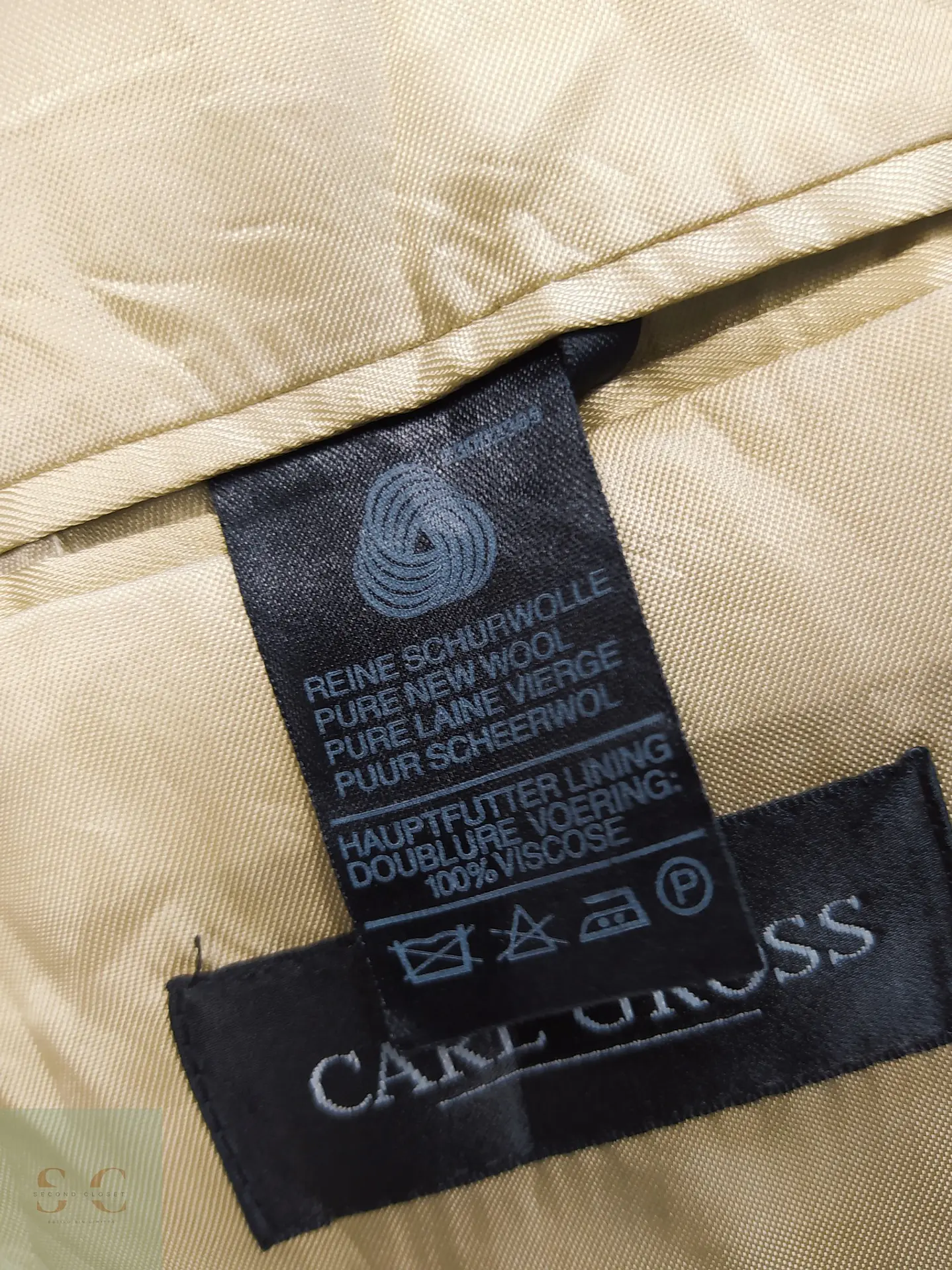 Blazer de Paño en Lana Virgen con Tramado Cuadrilátero Carl Gross Talla LXL 7